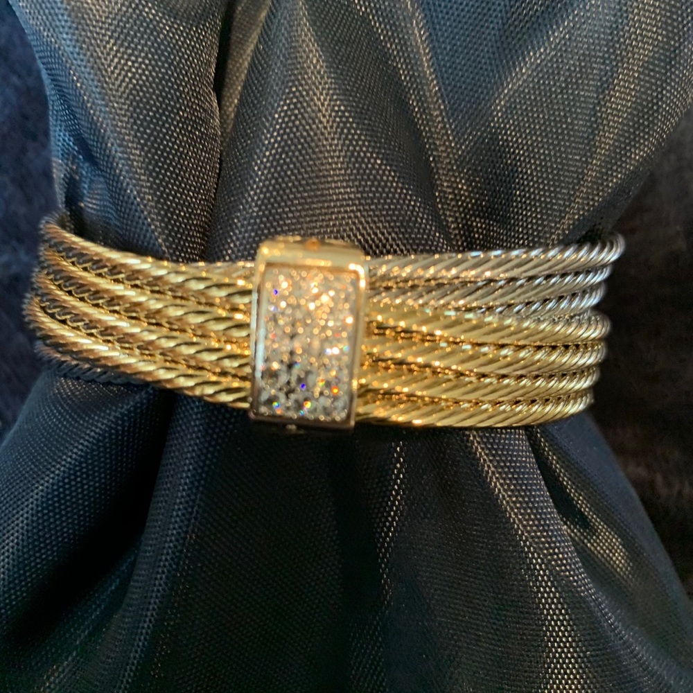 Two-Tone Cuff Pave Bracelet